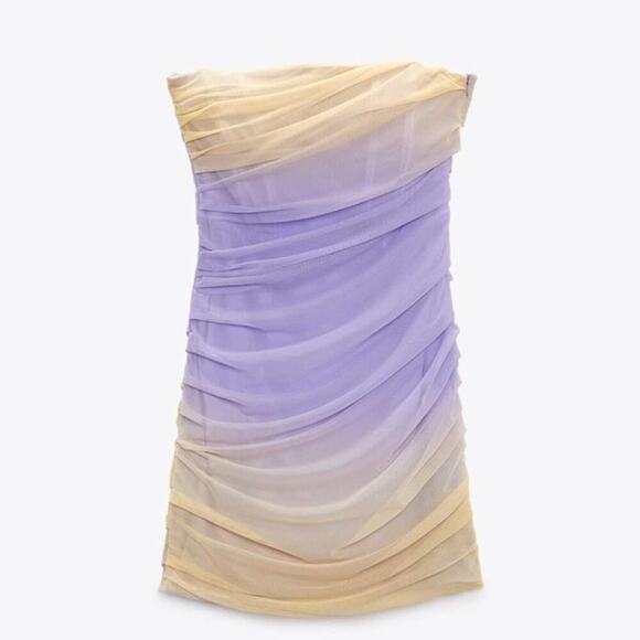 Zara STRAPLESS TULLE DRESS Size Medium - Picture 11 of 15
